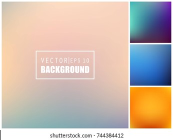 Abstract Creative concept vector multicolored blurred background set. For Web and Mobile Applications, art illustration template design, business infographic and social media, modern decoration.