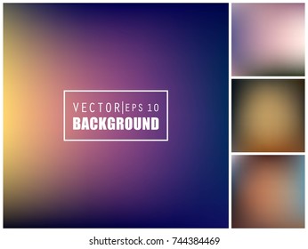 Abstract Creative concept vector multicolored blurred background set. For Web and Mobile Applications, art illustration template design, business infographic and social media, modern decoration.
