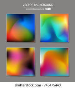 Abstract Creative concept vector multicolored blurred background set. For Web and Mobile Applications, art illustration template design, business infographic and social media, modern decoration.
