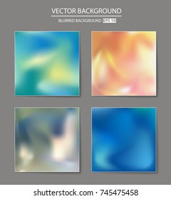 Abstract Creative concept vector multicolored blurred background set. For Web and Mobile Applications, art illustration template design, business infographic and social media, modern decoration.
