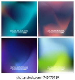 Abstract Creative concept vector multicolored blurred background set. For Web and Mobile Applications, art illustration template design, business infographic and social media, modern decoration.