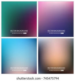 Abstract Creative concept vector multicolored blurred background set. For Web and Mobile Applications, art illustration template design, business infographic and social media, modern decoration.