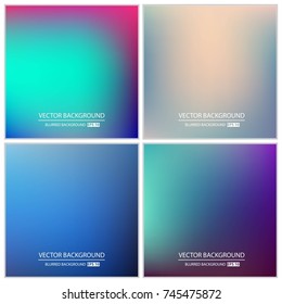 Abstract Creative concept vector multicolored blurred background set. For Web and Mobile Applications, art illustration template design, business infographic and social media, modern decoration.