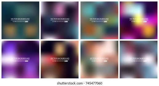 Abstract Creative concept vector multicolored blurred background set. For Web and Mobile Applications, art illustration template design, business infographic and social media, modern decoration.
