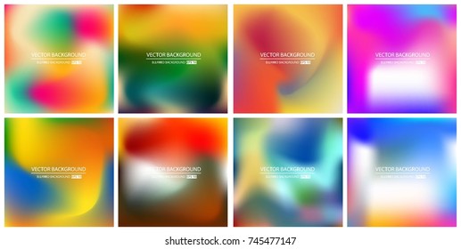 Abstract Creative concept vector multicolored blurred background set. For Web and Mobile Applications, art illustration template design, business infographic and social media, modern decoration.