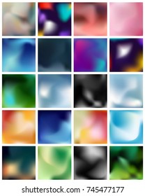 Abstract Creative concept vector multicolored blurred background set. For Web and Mobile Applications, art illustration template design, business infographic and social media, modern decoration.