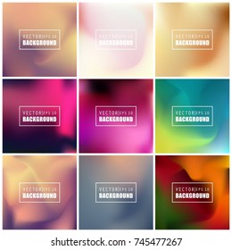 Abstract Creative concept vector multicolored blurred background set. For Web and Mobile Applications, art illustration template design, business infographic and social media, modern decoration.