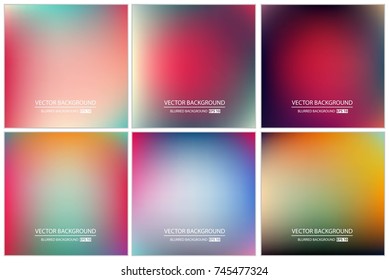 Abstract Creative concept vector multicolored blurred background set. For Web and Mobile Applications, art illustration template design, business infographic and social media, modern decoration.