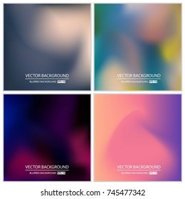 Abstract Creative concept vector multicolored blurred background set. For Web and Mobile Applications, art illustration template design, business infographic and social media, modern decoration.