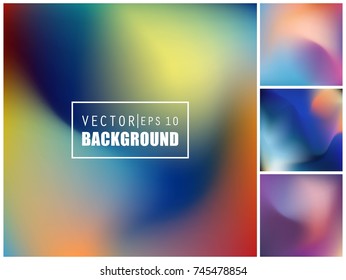 Abstract Creative concept vector multicolored blurred background set. For Web and Mobile Applications, art illustration template design, business infographic and social media, modern decoration.