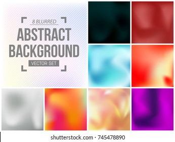 Abstract Creative concept vector multicolored blurred background set. For Web and Mobile Applications, art illustration template design, business infographic and social media, modern decoration.