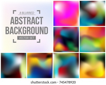 Abstract Creative concept vector multicolored blurred background set. For Web and Mobile Applications, art illustration template design, business infographic and social media, modern decoration.