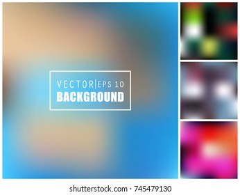 Abstract Creative concept vector multicolored blurred background set. For Web and Mobile Applications, art illustration template design, business infographic and social media, modern decoration.