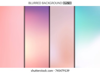 Abstract Creative concept vector multicolored blurred background set. For Web and Mobile Applications, art illustration template design, business infographic and social media, modern decoration.