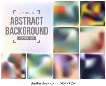 Abstract Creative concept vector multicolored blurred background set. For Web and Mobile Applications, art illustration template design, business infographic and social media, modern decoration.