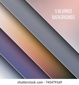 Abstract Creative concept vector multicolored blurred background set. For Web and Mobile Applications, art illustration template design, business infographic and social media, modern decoration.