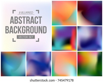 Abstract Creative concept vector multicolored blurred background set. For Web and Mobile Applications, art illustration template design, business infographic and social media, modern decoration.