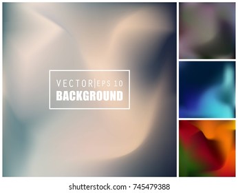 Abstract Creative concept vector multicolored blurred background set. For Web and Mobile Applications, art illustration template design, business infographic and social media, modern decoration.