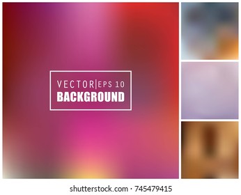 Abstract Creative concept vector multicolored blurred background set. For Web and Mobile Applications, art illustration template design, business infographic and social media, modern decoration.