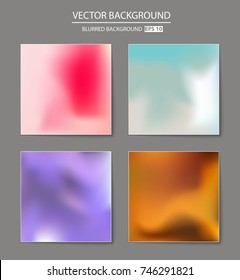 Abstract Creative concept vector multicolored blurred background set. For Web and Mobile Applications, art illustration template design, business infographic and social media, modern decoration.