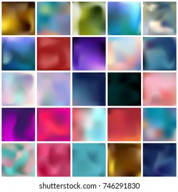 Abstract Creative concept vector multicolored blurred background set. For Web and Mobile Applications, art illustration template design, business infographic and social media, modern decoration.