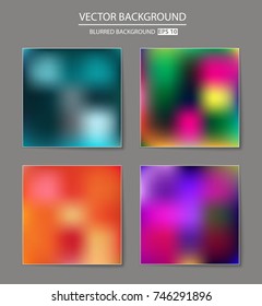 Abstract Creative concept vector multicolored blurred background set. For Web and Mobile Applications, art illustration template design, business infographic and social media, modern decoration.