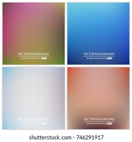 Abstract Creative concept vector multicolored blurred background set. For Web and Mobile Applications, art illustration template design, business infographic and social media, modern decoration.