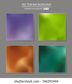 Abstract Creative concept vector multicolored blurred background set. For Web and Mobile Applications, art illustration template design, business infographic and social media, modern decoration.