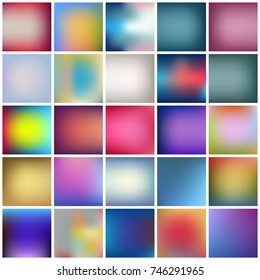 Abstract Creative concept vector multicolored blurred background set. For Web and Mobile Applications, art illustration template design, business infographic and social media, modern decoration.