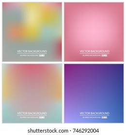 Abstract Creative concept vector multicolored blurred background set. For Web and Mobile Applications, art illustration template design, business infographic and social media, modern decoration.