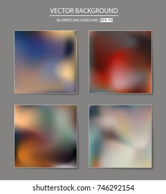 Abstract Creative concept vector multicolored blurred background set. For Web and Mobile Applications, art illustration template design, business infographic and social media, modern decoration.