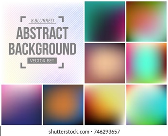 Abstract Creative concept vector multicolored blurred background set. For Web and Mobile Applications, art illustration template design, business infographic and social media, modern decoration.