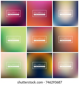 Abstract Creative concept vector multicolored blurred background set. For Web and Mobile Applications, art illustration template design, business infographic and social media, modern decoration.