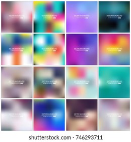 Abstract Creative concept vector multicolored blurred background set. For Web and Mobile Applications, art illustration template design, business infographic and social media, modern decoration.