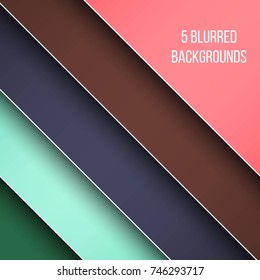 Abstract Creative concept vector multicolored blurred background set. For Web and Mobile Applications, art illustration template design, business infographic and social media, modern decoration.