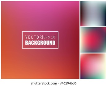 Abstract Creative concept vector multicolored blurred background set. For Web and Mobile Applications, art illustration template design, business infographic and social media, modern decoration.