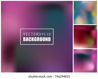 Abstract Creative concept vector multicolored blurred background set. For Web and Mobile Applications, art illustration template design, business infographic and social media, modern decoration.