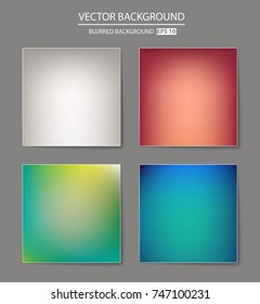 Abstract Creative concept vector multicolored blurred background set. For Web and Mobile Applications, art illustration template design, business infographic and social media, modern decoration.