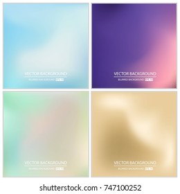 Abstract Creative concept vector multicolored blurred background set. For Web and Mobile Applications, art illustration template design, business infographic and social media, modern decoration.
