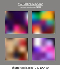 Abstract Creative concept vector multicolored blurred background set. For Web and Mobile Applications, art illustration template design, business infographic and social media, modern decoration.