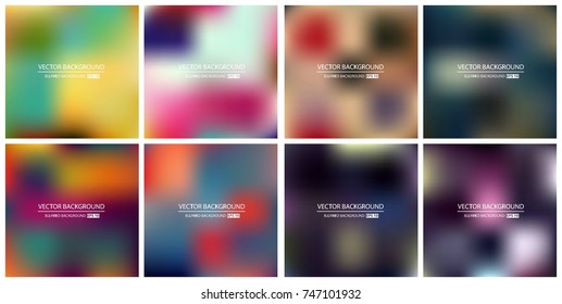 Abstract Creative concept vector multicolored blurred background set. For Web and Mobile Applications, art illustration template design, business infographic and social media, modern decoration.