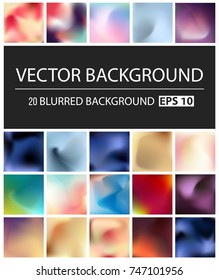 Abstract Creative concept vector multicolored blurred background set. For Web and Mobile Applications, art illustration template design, business infographic and social media, modern decoration.
