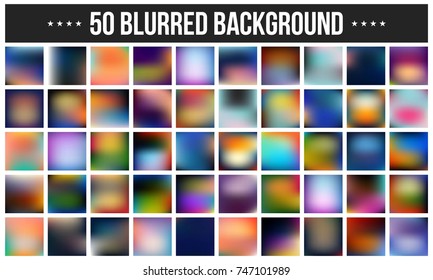 Abstract Creative concept vector multicolored blurred background set. For Web and Mobile Applications, art illustration template design, business infographic and social media, modern decoration.