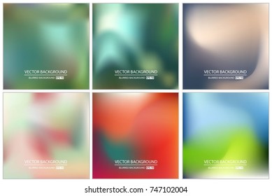 Abstract Creative concept vector multicolored blurred background set. For Web and Mobile Applications, art illustration template design, business infographic and social media, modern decoration.