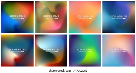 Abstract Creative concept vector multicolored blurred background set. For Web and Mobile Applications, art illustration template design, business infographic and social media, modern decoration.