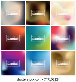 Abstract Creative concept vector multicolored blurred background set. For Web and Mobile Applications, art illustration template design, business infographic and social media, modern decoration.