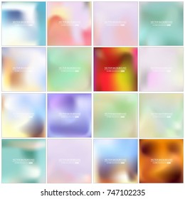 Abstract Creative concept vector multicolored blurred background set. For Web and Mobile Applications, art illustration template design, business infographic and social media, modern decoration.