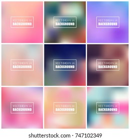 Abstract Creative concept vector multicolored blurred background set. For Web and Mobile Applications, art illustration template design, business infographic and social media, modern decoration.