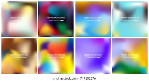 Abstract Creative concept vector multicolored blurred background set. For Web and Mobile Applications, art illustration template design, business infographic and social media, modern decoration.