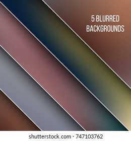 Abstract Creative concept vector multicolored blurred background set. For Web and Mobile Applications, art illustration template design, business infographic and social media, modern decoration.